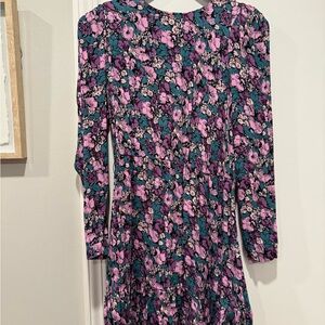 & Other Stories Pink and Green Floral Long Sleeve Dress